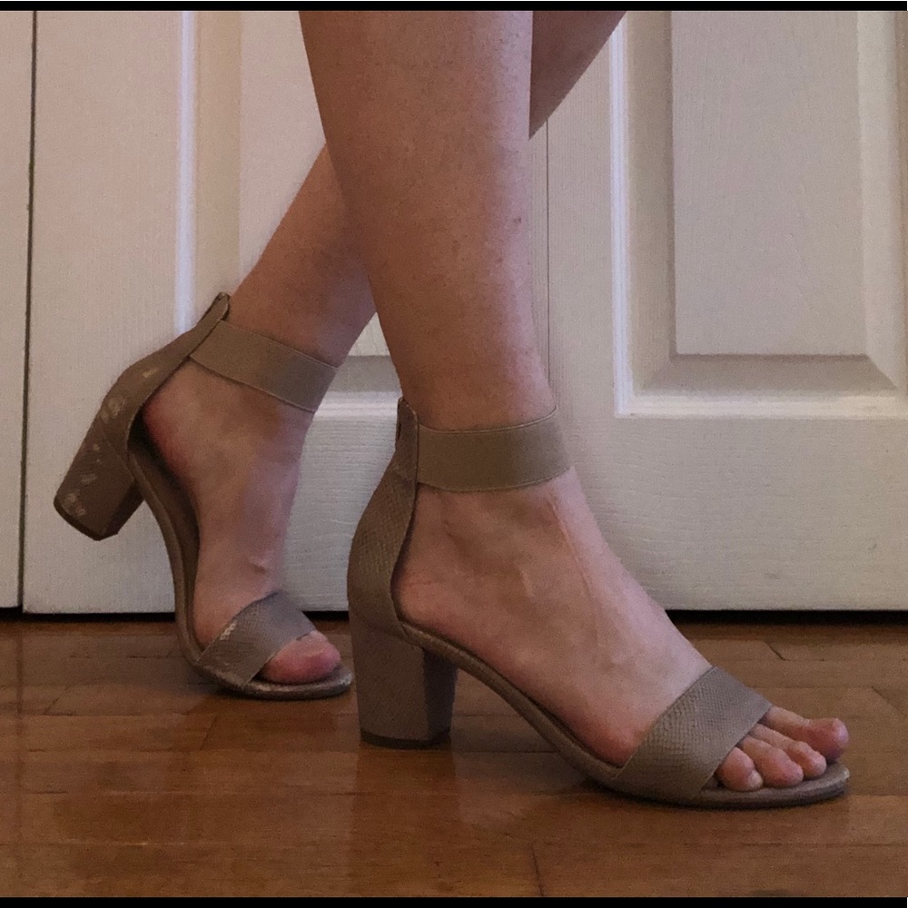 Ankle strap block heels